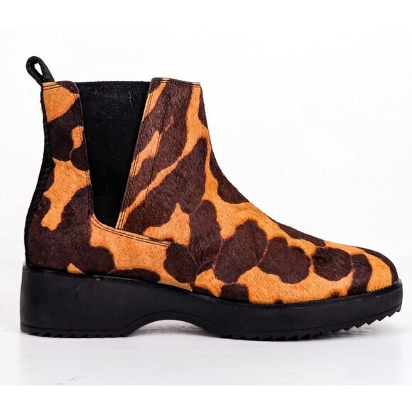Louise et Cie Animal Print Chelsea Boots Leather Ankle Booties Size 5.5 - Picture 1 of 7